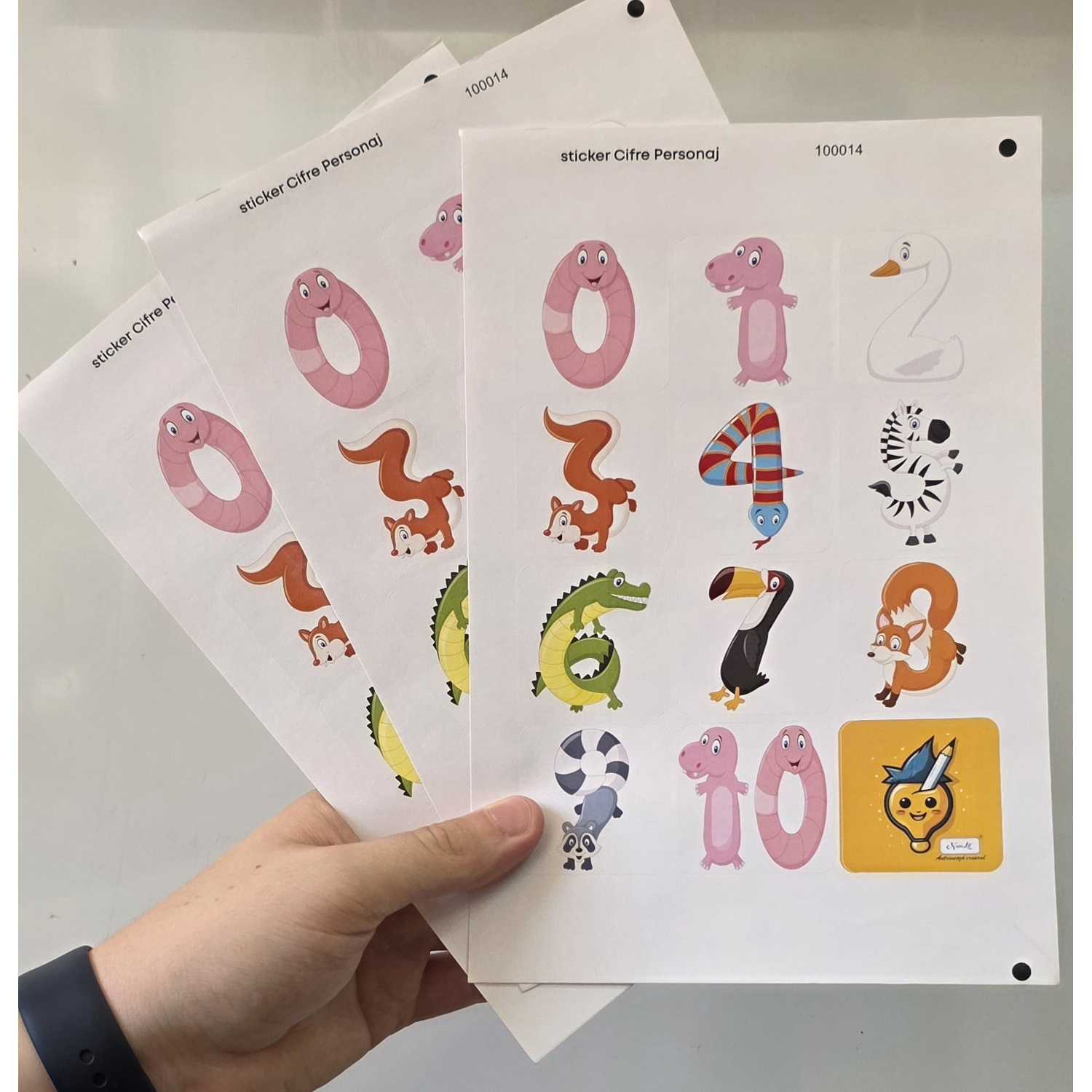 Sticker Cifre Personaj 0-10  Autocolant
