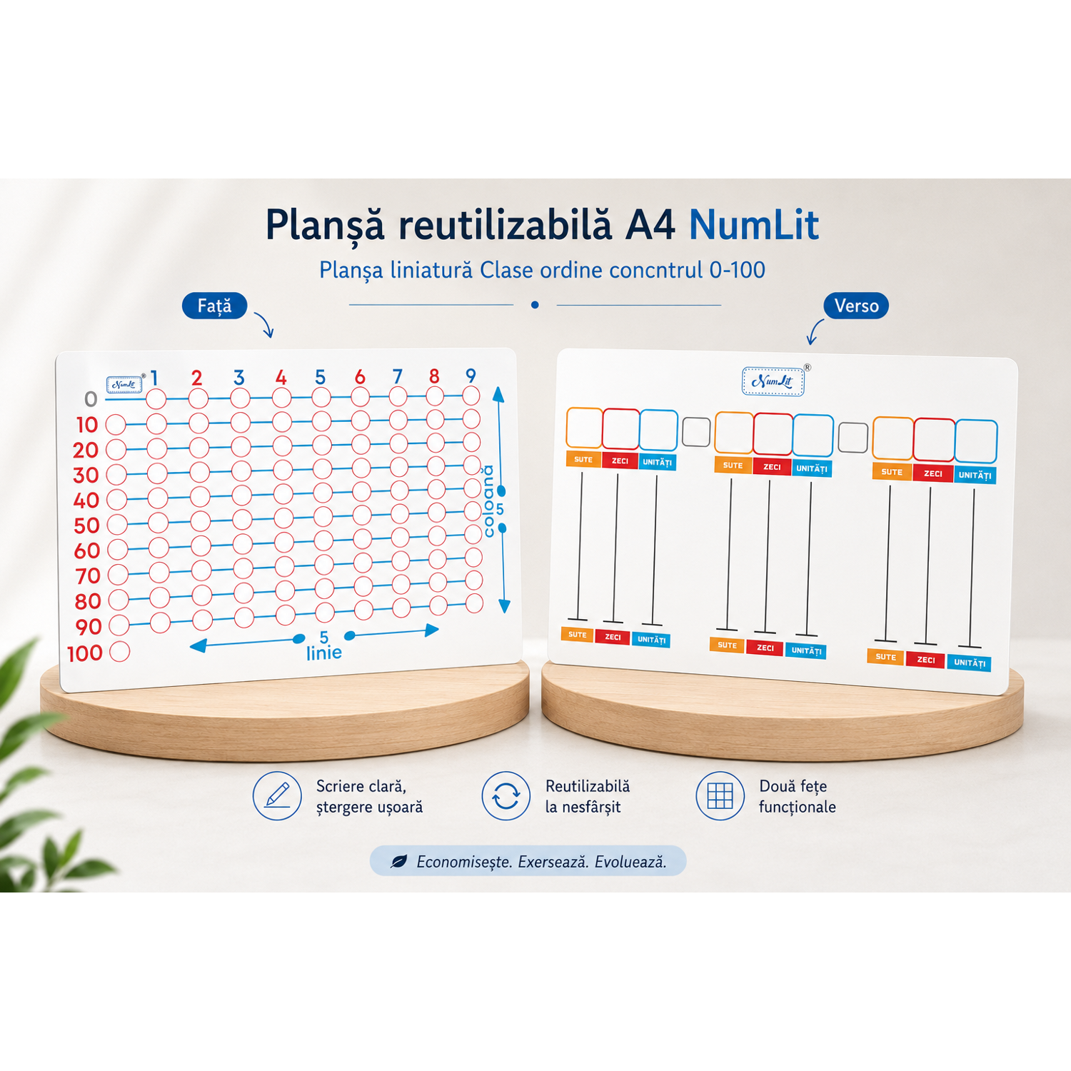 Planșă AXA 0-100 reutilizabilă