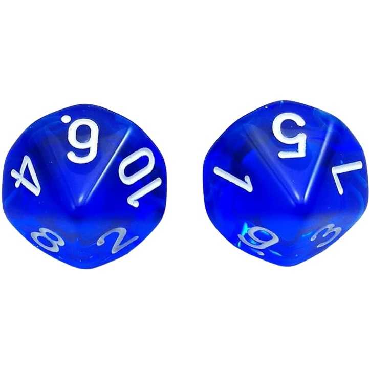 Set de 2 zaruri cu zece fete 1-10 1.65 cm