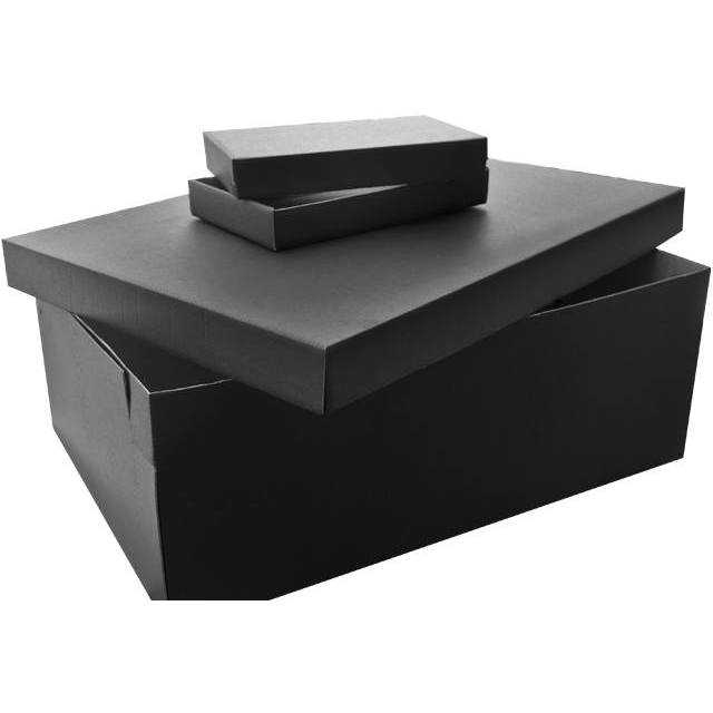 Cutie Neagra Carton Ondulat tipar fonta plina